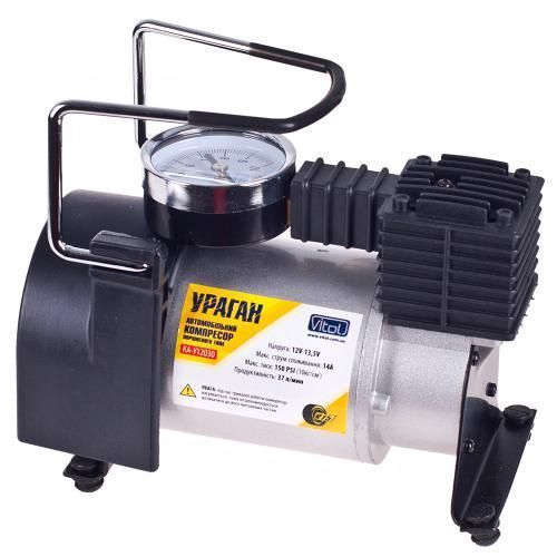 Компрессор Ураган КА-У12030 R13-R16 14Amp 37л в прикуриватель + переходник на клеммы 2113 фото