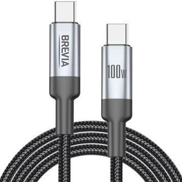 Кабель Brevia Type-C-Type-C 100W 1.2m 57120BССС1 Black 124664 фото