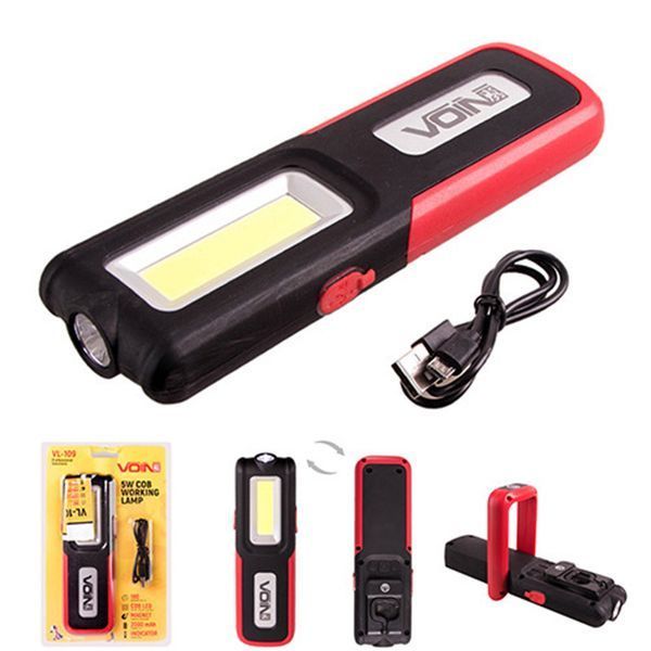 Переноска-ліхтар VOIN VL-109 5W-COB + 3W XPE Power Bank 2000mAh (на магніті) 101359 фото