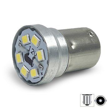 Світлодіодна автолампа P21W BA15S 6 SMD UA (без ковпачка) 12V Біла 56000 фото