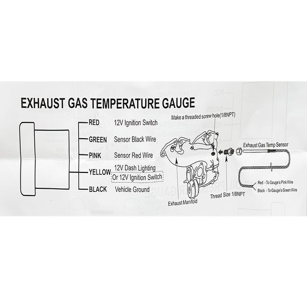 Температура вихлопних газів Ket Gauge 602708 діаметр 60 мм 56130 фото