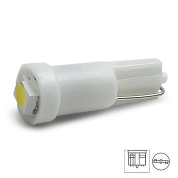 Світлодіодна автолампа Cristal T5 1 LED 3528SMD 12V Біла 1045 фото