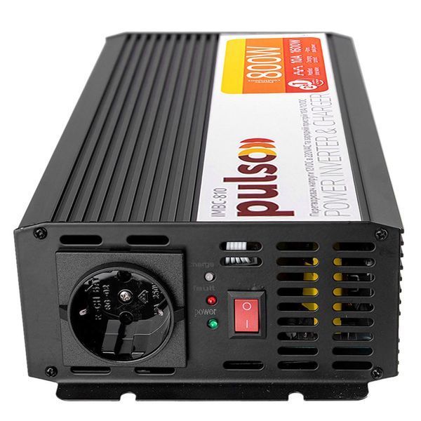 Преобразователь напряжения с зарядным Pulso IMBC-810 12V-220V 800W 10A 1-Розетка (мод. синусоид) 123267 фото
