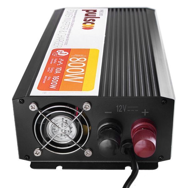 Преобразователь напряжения с зарядным Pulso IMBC-810 12V-220V 800W 10A 1-Розетка (мод. синусоид) 123267 фото