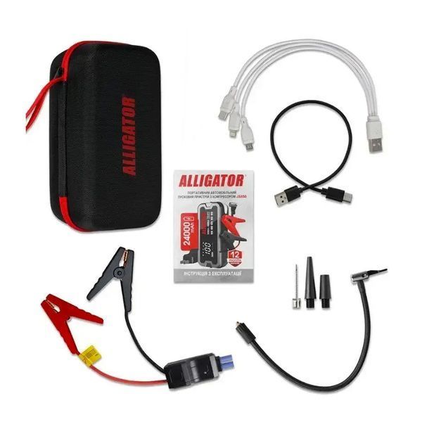 Пусковое устройство (бустер) для авто Alligator Jump Starter 2000А/4000A + Compressor 24000MAh JS850 121910 фото