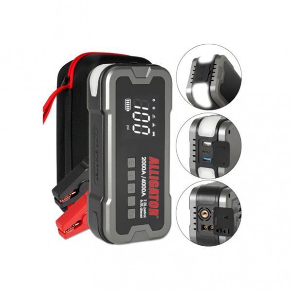 Пусковое устройство (бустер) для авто Alligator Jump Starter 2000А/4000A + Compressor 24000MAh JS850 121910 фото