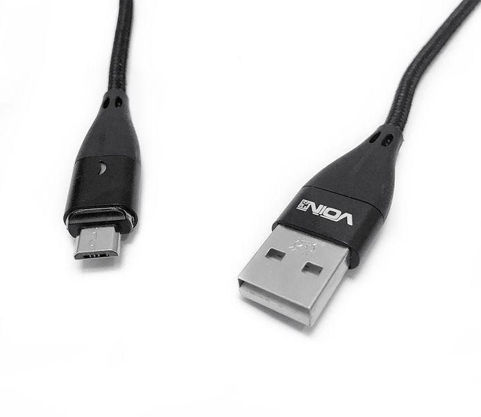 Кабель Voin 6101M LED Green USB - MicroUSB 3,0A 1м магнитный Black (VC-6101M BK) 91156 фото