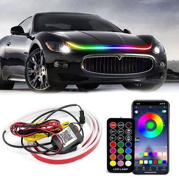 Подсветка капота с бегущим поворотом RGB Remote APP 120cm 12-24V 109266 фото