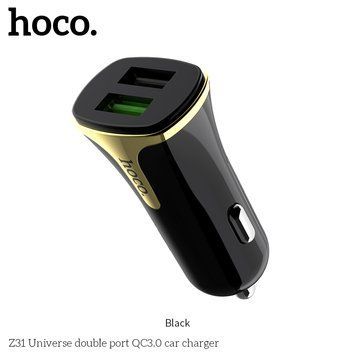 Автомобильное зарядное Hoco Z31 2USB, QC3.0, 3.4A, 18W (709790) 105194 фото