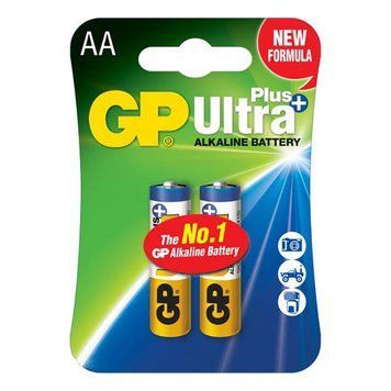 Батарейки GP Ultra Plus Alkaline 1.5V 15AUPHM-2UE2 лужна LR6 АА (4891199100246) (блістер 2шт) 105496 фото