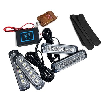 Стробоскоп 6 LED 4in1 с пультом R/B (красный-синий) 104022 фото