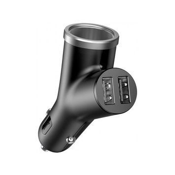 Автомобильное зарядное Baseus Y Type Dual USB+Cigarette Lighter Extended 3.4A 40W (CCALL-YX01) Black 103753 фото