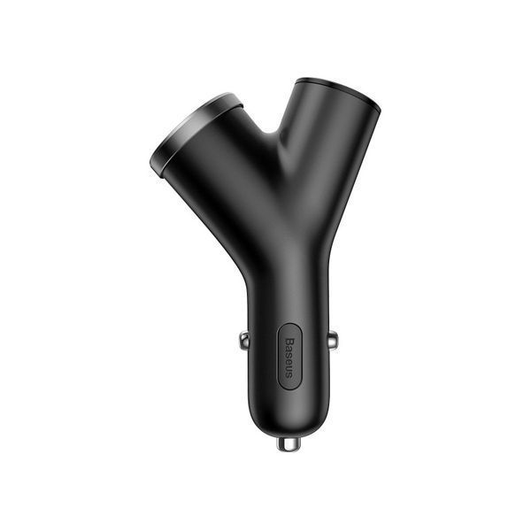 Автомобильное зарядное Baseus Y Type Dual USB+Cigarette Lighter Extended 3.4A 40W (CCALL-YX01) Black 103753 фото