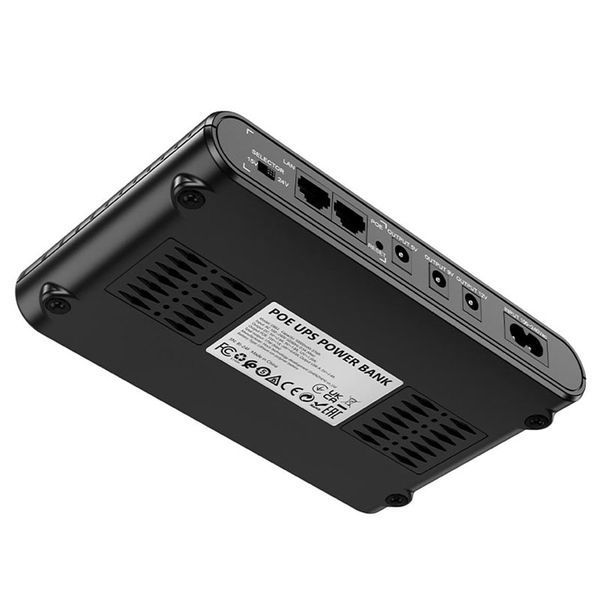 Повербанк для роутера UPS Hoco Cool Zinc DB63 10000mAh 5V/9V/12V 15V/24V USB 17W LAN POE Black 124598 фото