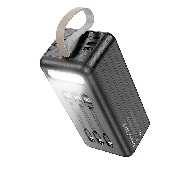 Повербанк Hoco DB21 Large Display 80000mAh 4USB, Type-C, Lightning 2.1A Black 121278 фото