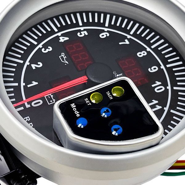 Тахометр з відсіканням Ket Gauge 7787-1 температура води + тиск олії + вольтметр 1 LED 120мм 123744 фото