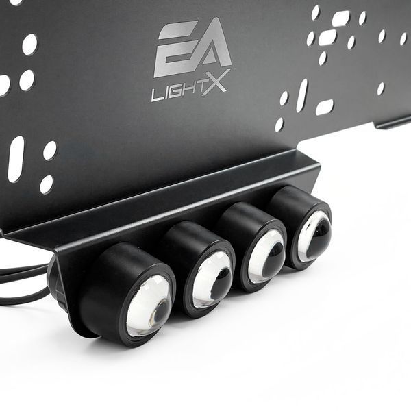 Рамка під номер із чотирма лінзами EALightX TXCJ-30А 120W функція стробоскопа + пульт 12V Білий 124543 фото