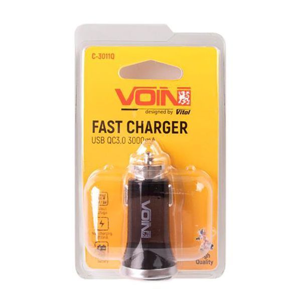 Автомобильное зарядное устройство Voin C-3011Q 1USB (12-24V - 5V 3A) 105204 фото