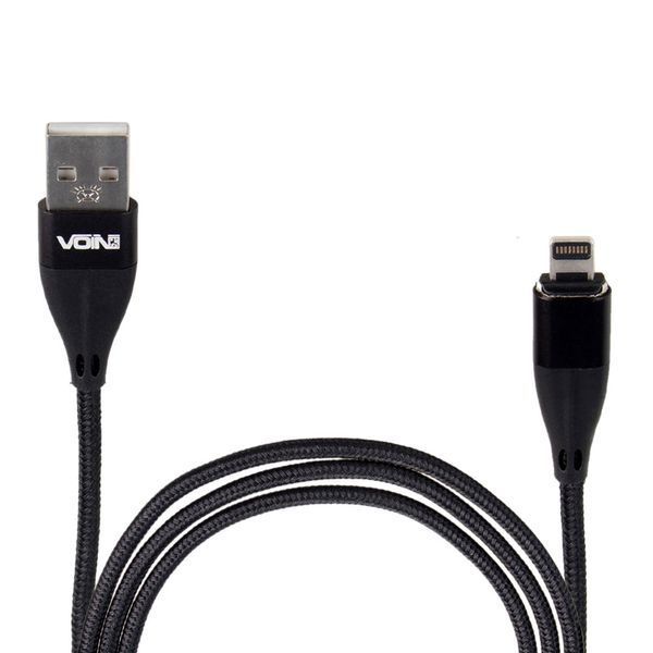 Кабель Voin 6102L BK USB - Lightning 3А 2м магнитный Black (быстрая зарядка, передача данных) (VL-6102L BK) 108629 фото