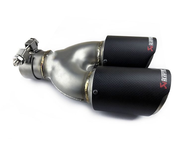 Насадка глушника Akrapovic AK54-76 Подвійна права (R-ZB) carbon 85849 фото