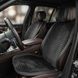Накидки на сидіння Алькантара Lux VIP (1+1) смуга (з підголівниками) Чорні 124241 фото 1