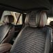 Накидки на сидіння Алькантара Lux VIP (1+1) смуга (з підголівниками) Чорні 124241 фото 3