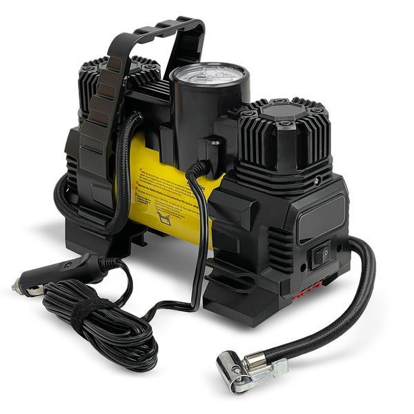 Компрессор Voin VL-620 R13-R18 10Атм 15A 85 л/мин 2 цилиндра, шланг 5м + переходник на клеммы 123653 фото
