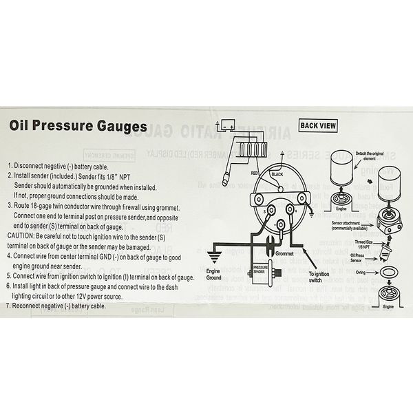 Тиск олії Ket Gauge 7704 52 мм 4936 фото
