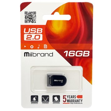 USB флешка Mibrand USB 2.0 Scorpio 16Gb Black 109312 фото