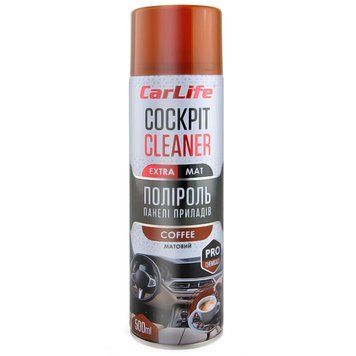 Полироль для торпеды CarLife Cockpit Cleaner EXTRA MAT (матовый эффект) Кофе 500ml (CF526) 100590 фото