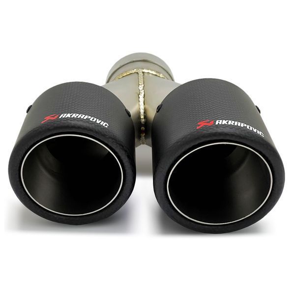 Насадка глушника Akrapovic АК63-89 Подвійна ліва (L-JB) carbon 103389 фото