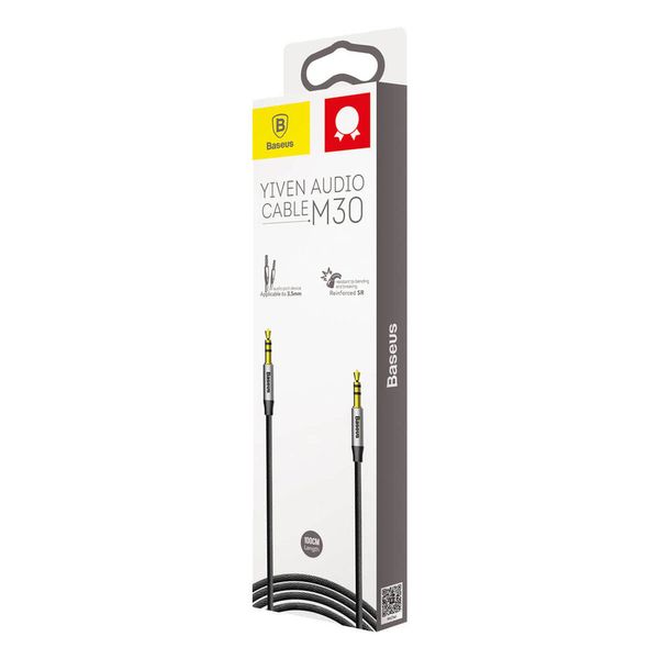 Кабель AUX Baseus Yiven Audio Cable M30 1M Silver-Black (CAM30-CS1) 104134 фото