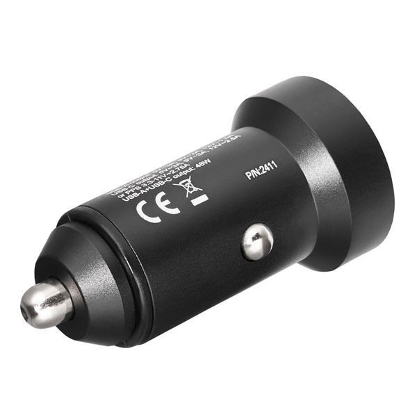 Автомобильное зарядное Brevia ePower DualMetal Display 48W Type-C+USB (46648CADB) Black 123729 фото
