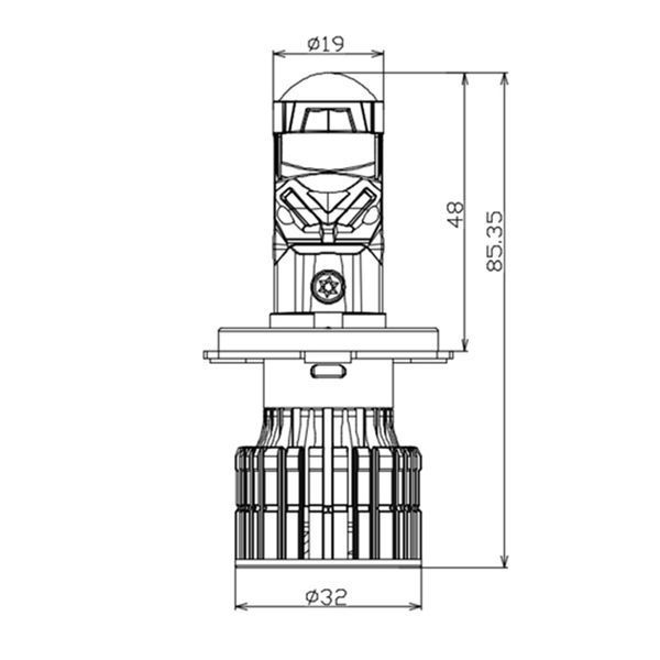 Світлодіодні Mini лінзи Decker LED GL-01 H4 55W 6000K 16000Lm 9-32V (2шт.) 108855 фото
