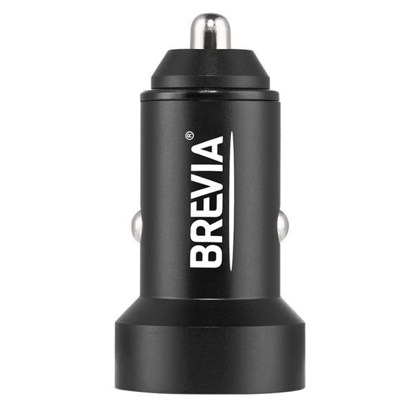 Автомобильное зарядное Brevia ePower DualMetal Display 48W Type-C+USB (46648CADB) Black 123729 фото