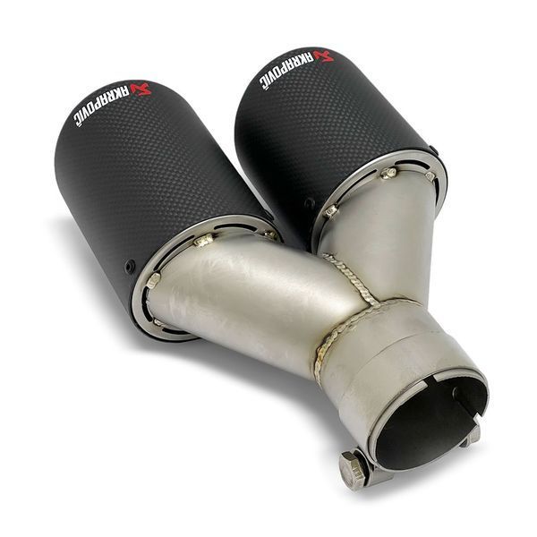 Насадка глушника Akrapovic АК63-89 Подвійна ліва (L-JB) carbon 103389 фото