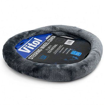 Чохол на кермо Vitol LUX VLOD-21F01 GY M хутро (37-39см.) 124417 фото