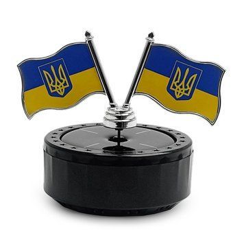 Ароматизатор на торпеду Прапор України M1 на сонячній панелі Black з олією Cologne 123150 фото