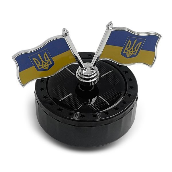 Ароматизатор на торпеду Прапор України M1 на сонячній панелі Black з олією Cologne 123150 фото