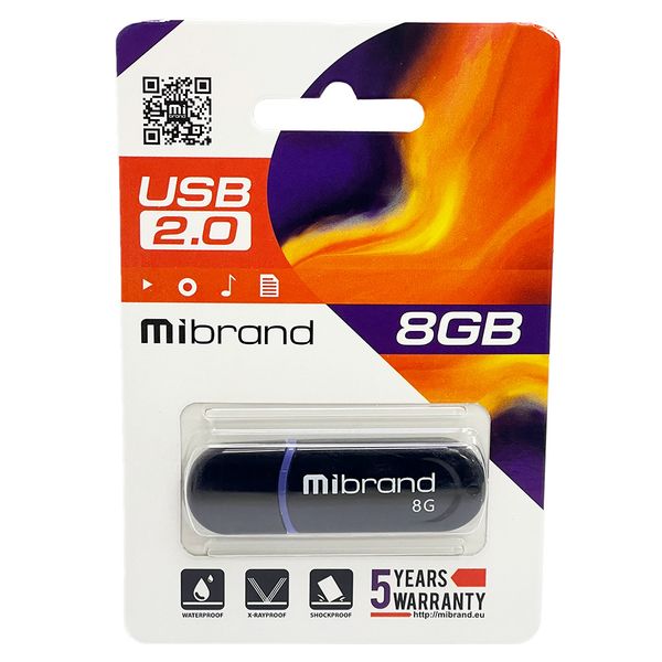 USB флешка Mibrand USB 2.0 Panther 8Gb Black 109310 фото