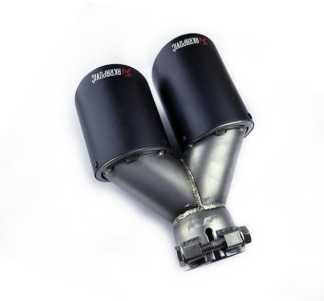 Насадка глушника Akrapovic АК63-89 Подвійна права (R-JB) carbon 85867 фото