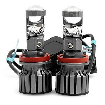 Світлодіодні Mini лінзи EvroAuto Light X L10 H11 CAN 55W 5000K 10000Lm +350% 12-24V (2 шт.) 123307 фото