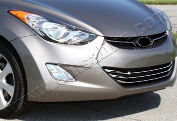 Накладки на решетку радиатора Hyundai Elantra MD 2011-2015 (3шт.нерж.) Omsa 13410 фото