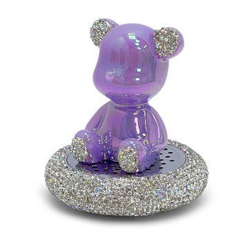 Ароматизатор на торпеду Ведмедик зі стразами Purple з маслом 108829 фото