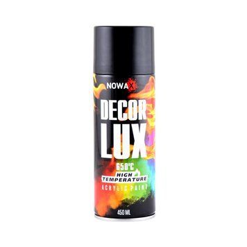 Акрилова високотемпературна фарба спрей фарба NOWAX (NX48037) 450 мл. 650&deg;C Чорний (RAL 9005) 42104 фото