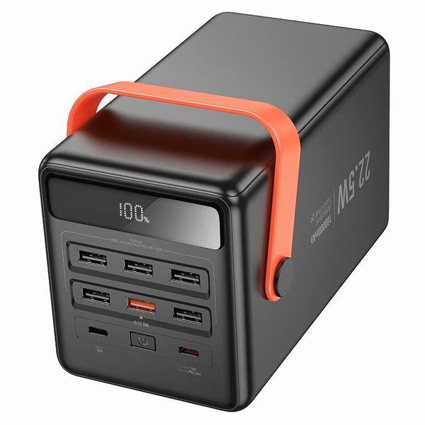 Повербанк Hoco Surpass fully compatible J142 100000mAh 6USB 2Type-C 22.5W 3A PD QC Black 122507 фото