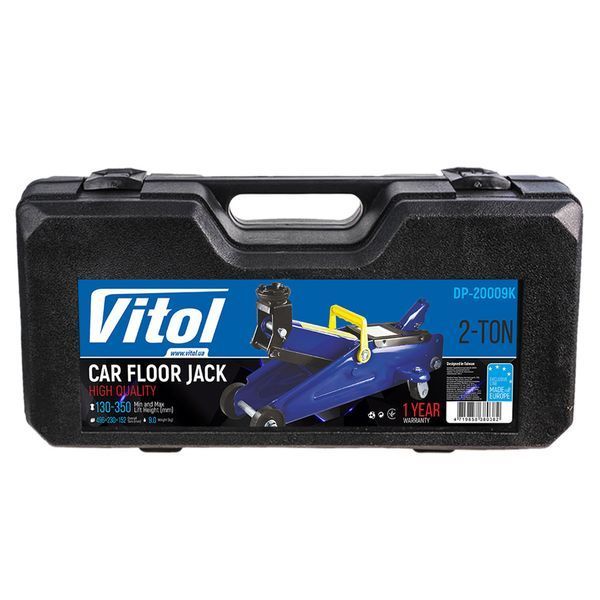Домкрат подкатной Vitol DP-20009K 2т с чемоданом (135-335мм) 4999 фото