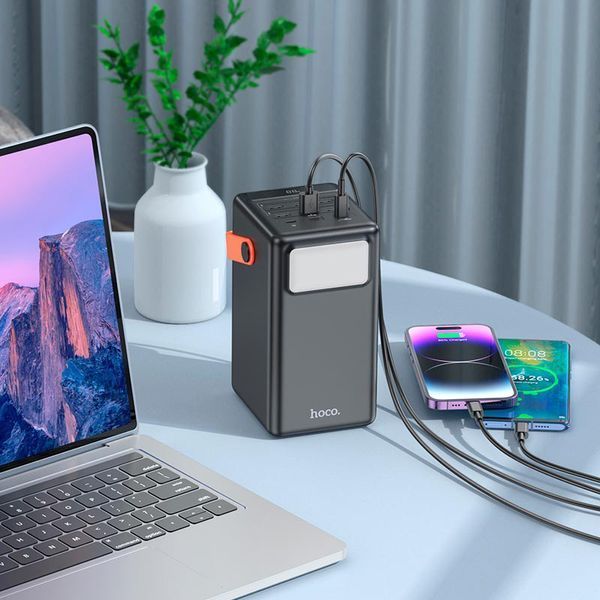 Повербанк Hoco Surpass fully compatible J142 100000mAh 6USB 2Type-C 22.5W 3A PD QC Black 122507 фото