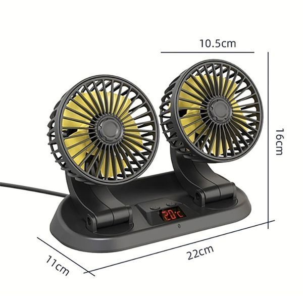 Вентилятор подвійний Lider Led Displey 4 F411 12-24V 107557 фото