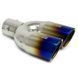 Насадка глушника HKS M010 Подвійна Logo (BLUE) 79601 фото 1